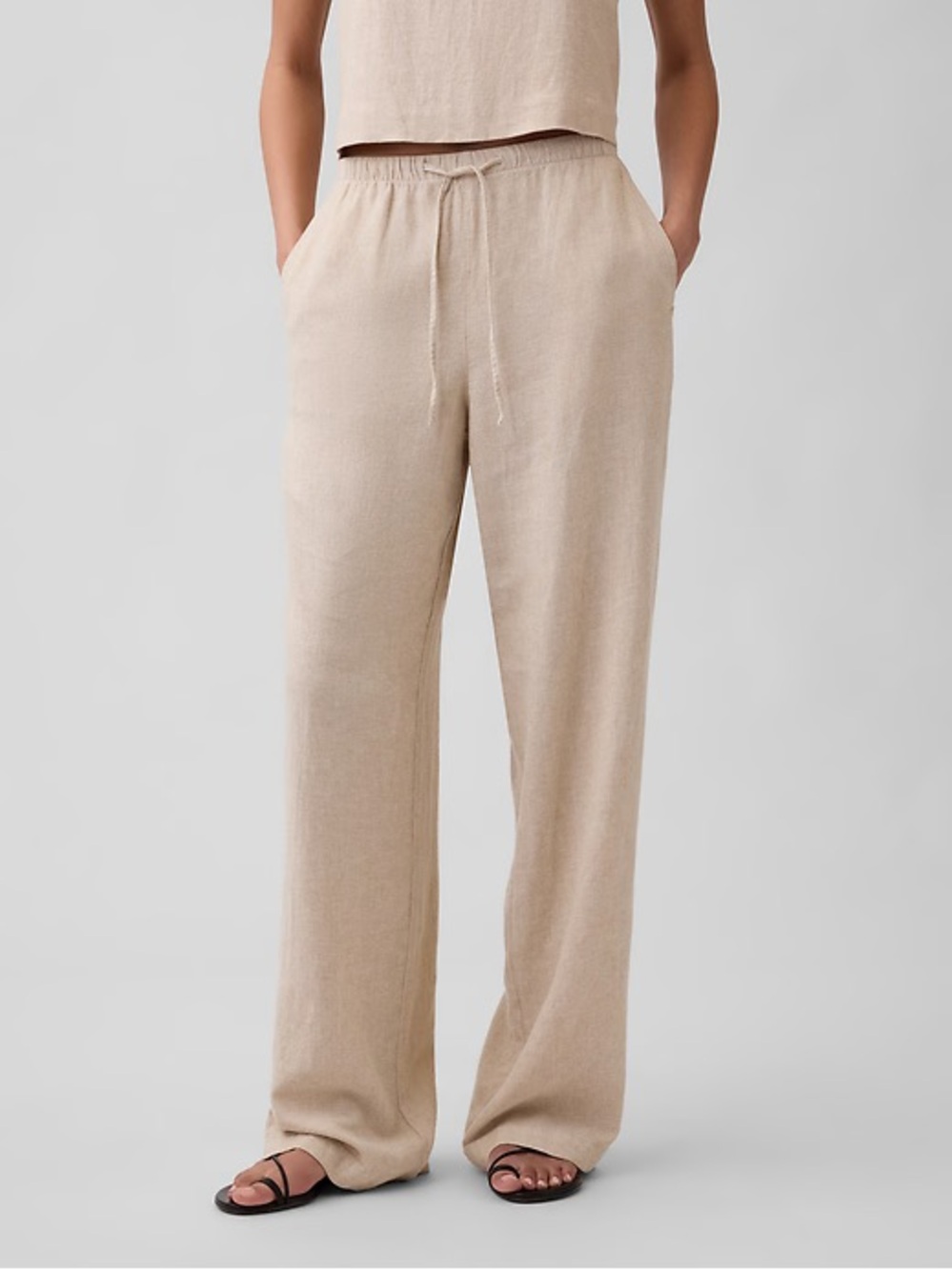 GAP Linen Pull on Chino Pant in Flax Linen Size Medium